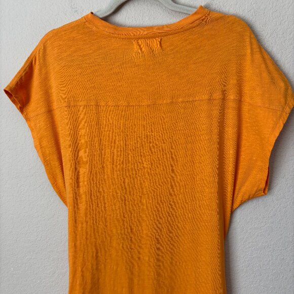 Apiece Apart Organic Cotton Vanina Cinched Tie Waist Midi Dress in Creamsicle - Picture 10 of 11